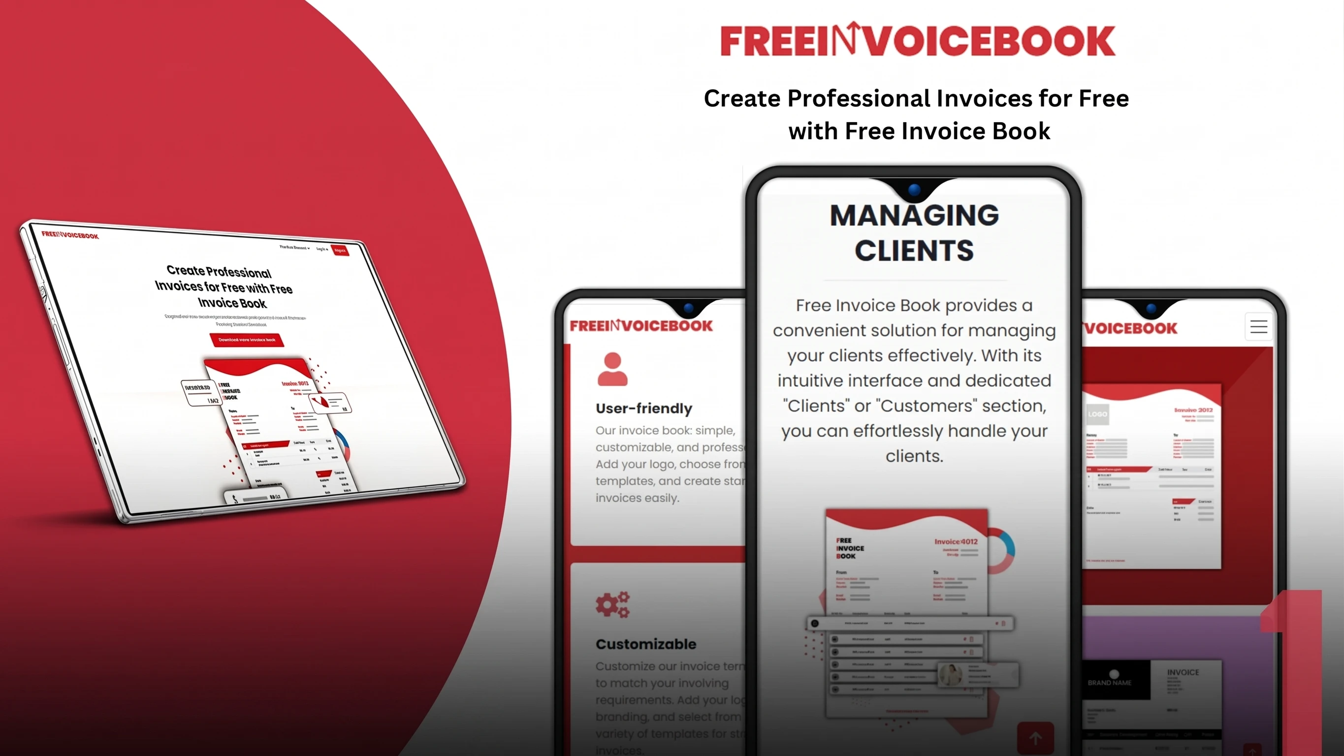 FreeInvoiceBook desktop interface designed by TecXra
